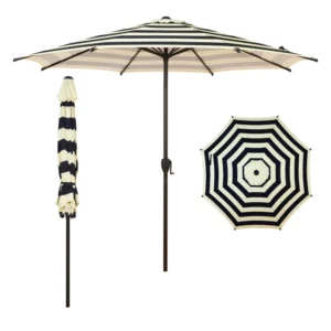10' x 6.5' Rectangular Solar LED Lighted Market Patio Umbrella